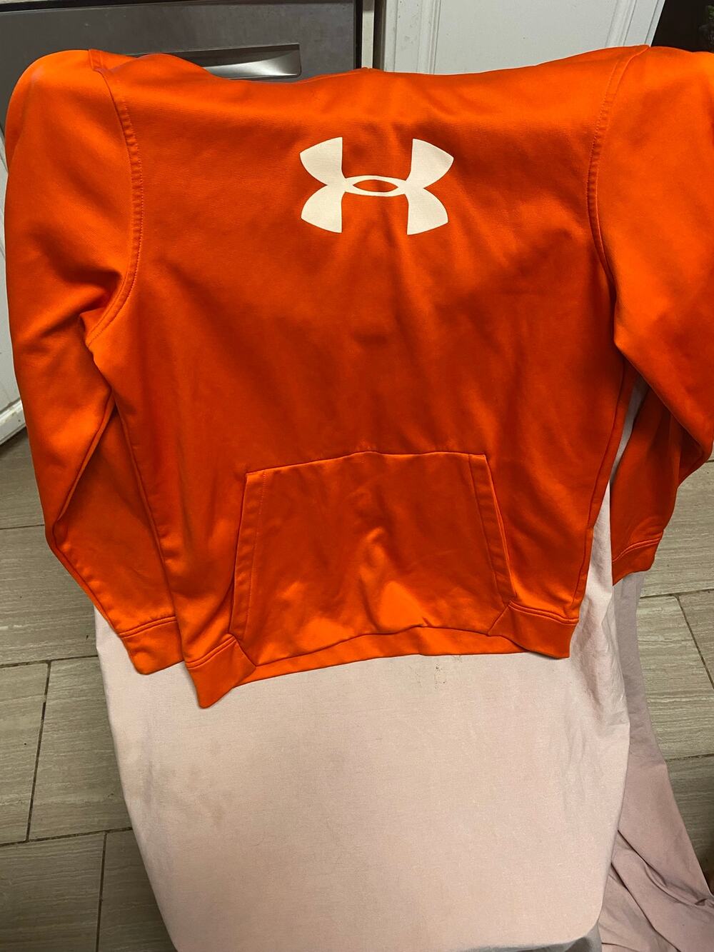 Orange Under Armor Pull-Over Hoodie Size Small